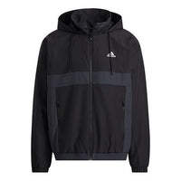 adidas St Warmblk Jkt Zipper Cardigan Stand Collar hooded track Jacket Black H39324