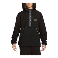 Nike Sportswear Snap Button Pullover Fleece Sweater 'Black' DQ4194-097