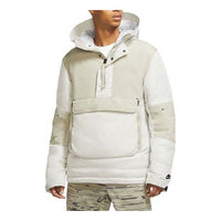 Nike Half Zipper Splicing hooded Pullover Jacket Creamy White CU4420-072