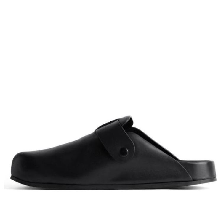 (WMNS) Balenciaga Sunday Leather Clogs 'Black' 761284WCEA11000