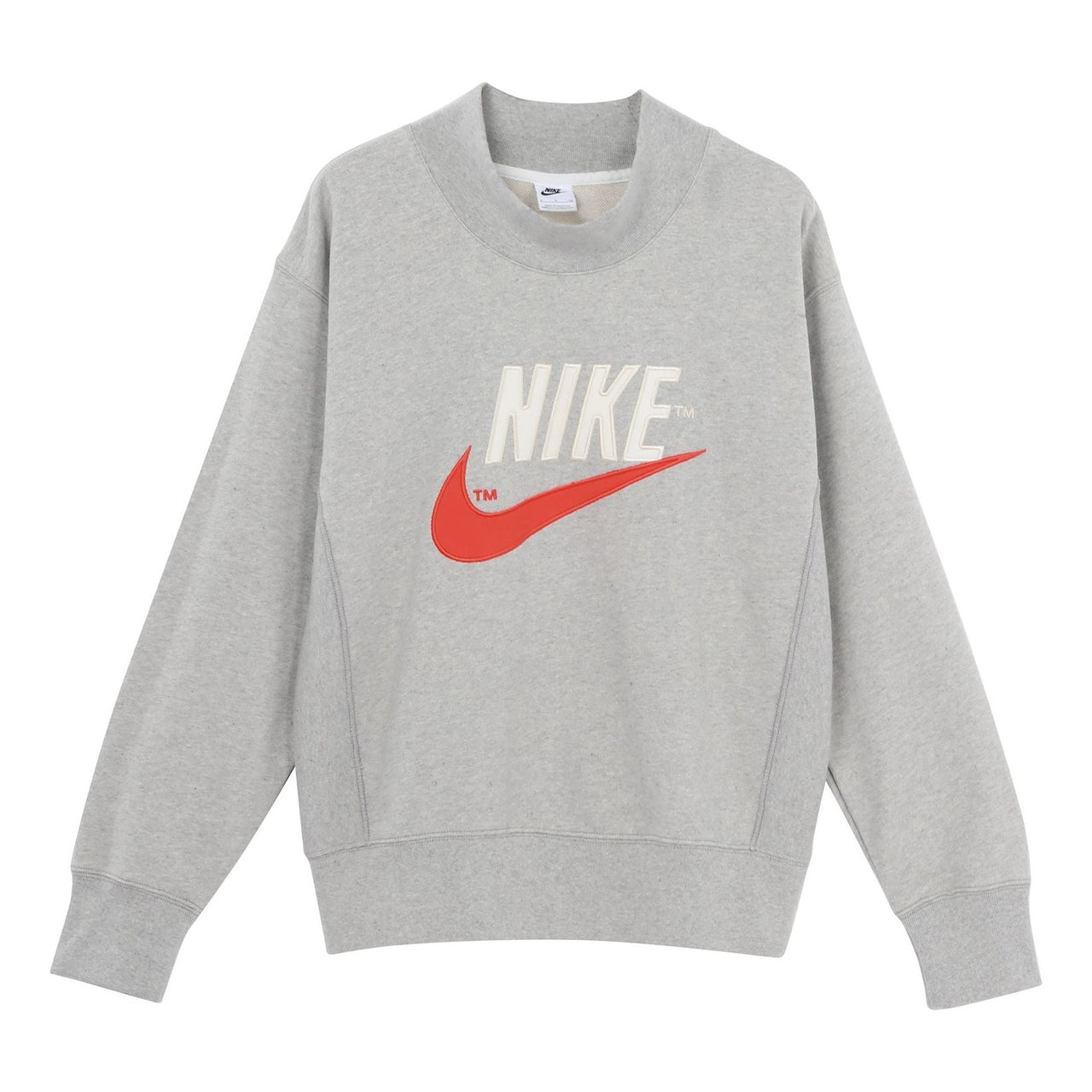 Nike Trend Capsule Series Logo Embroidered Sports Round Neck Pullover light grey DM5274-050