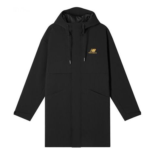 New Balance Casual Lifestyle Long Jacket 'Black Yellow' AMJ11337-BK