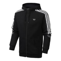 adidas originals logo Printing Casual Hooded Jacket Black ED4695