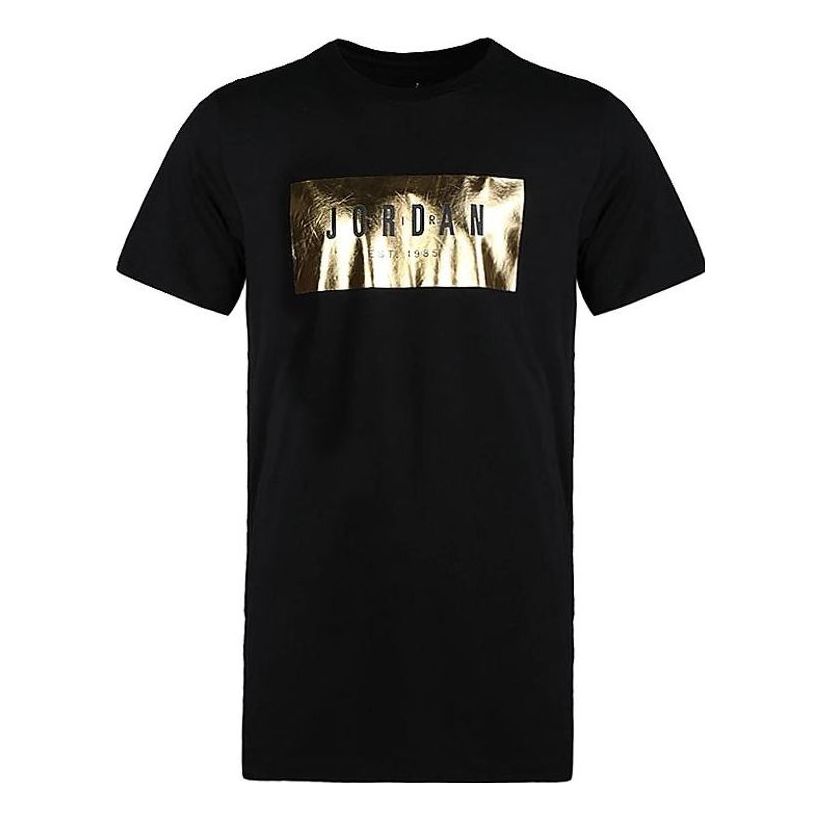 Air Jordan Alt-Hem Foil Pure T-shirt 'Black Gold' AA1918-010