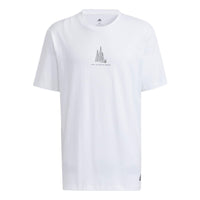 adidas Casual Sports Breathable Pattern Short Sleeve White HI3036