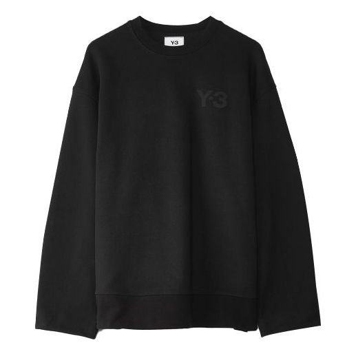 Men's Y-3 Alphabet Logo Loose Round Neck Black FN3366