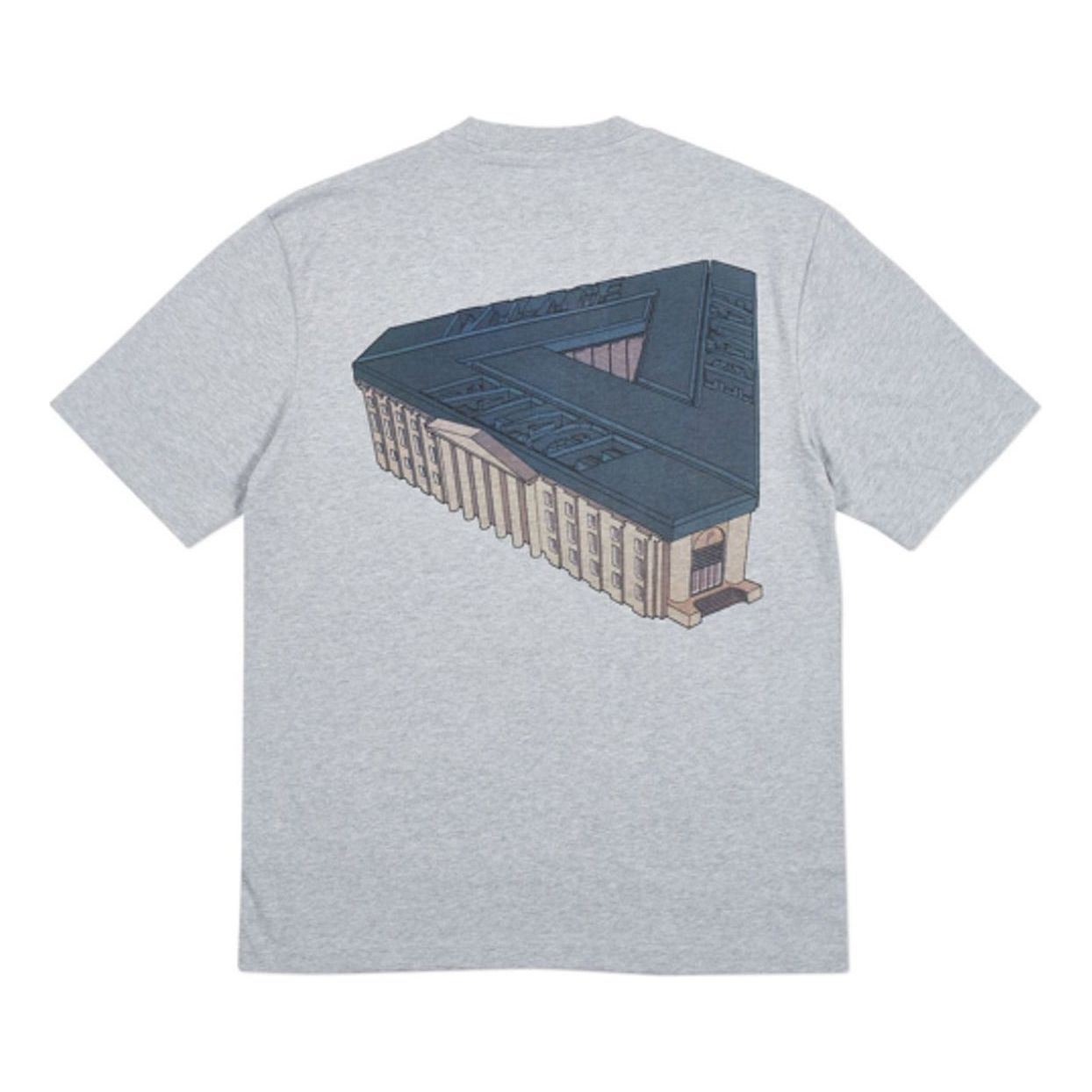 PALACE Palazzo Grey Marl Creative Printing Short Sleeve Unisex Gray P18SS003