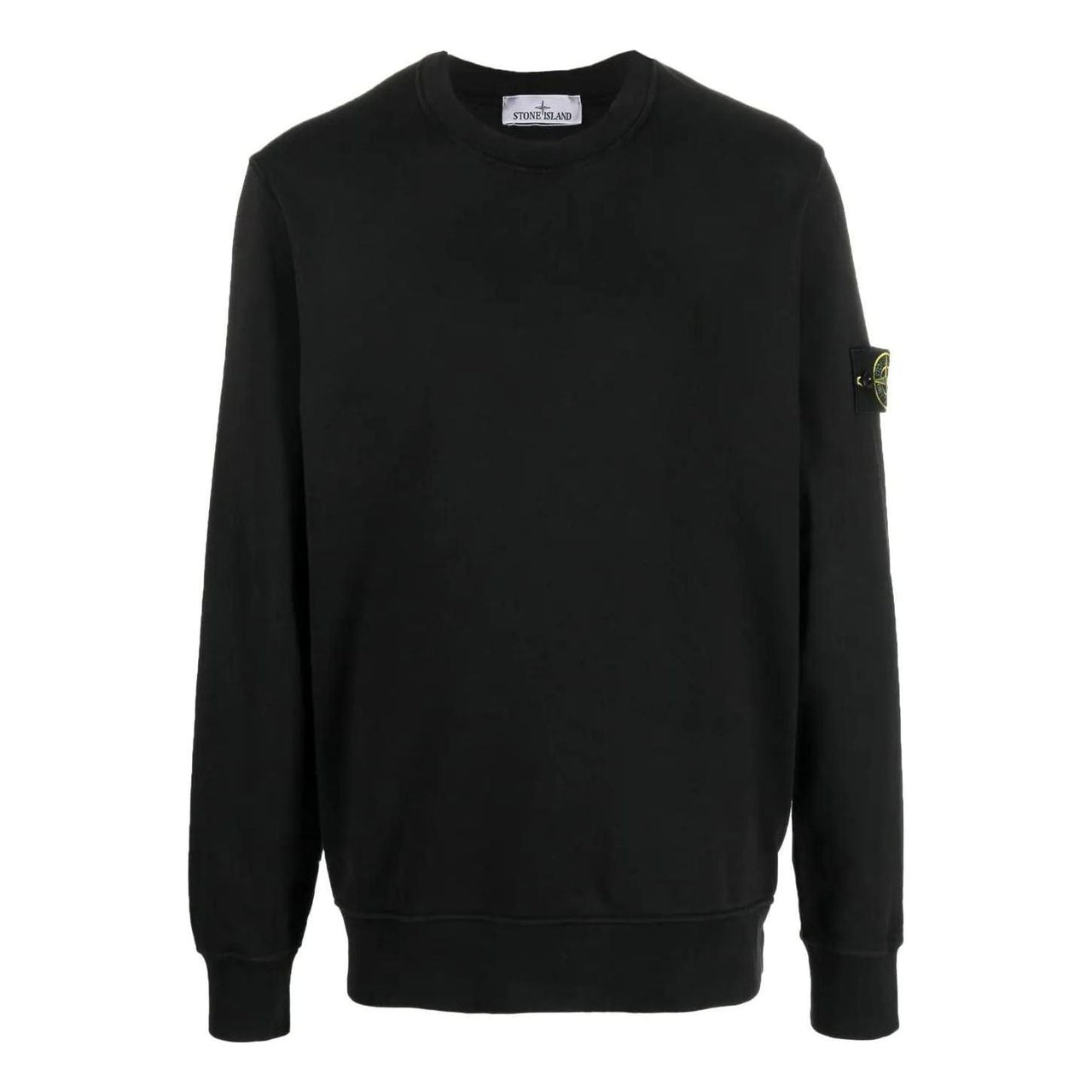 STONE ISLAND Logo Patch Crewneck Sweatshirt 'Black' 101563051-A0029