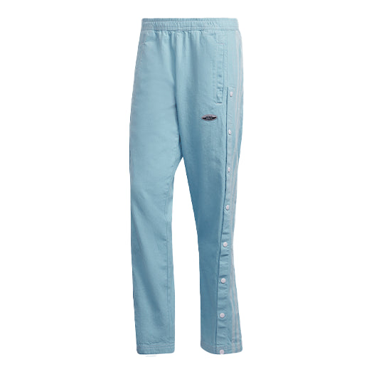 Men's adidas Denim Pants Side Solid Color Straight Casual Pants/Trousers Blue HC9499
