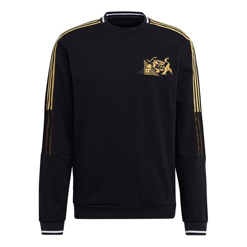 adidas Juve Cny Cr Swt Football Sports Embroidery Crew Neck Men's Black GK8599