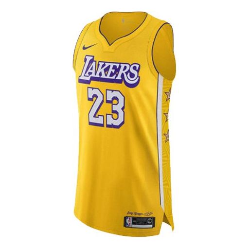 Nike NBA City limited Jersey AU Player Edition 2019-2020 Los Angeles Lakers LeBron James Yellow AV4583-728