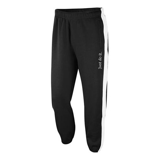 Nike Sportswear Jdi Embroidered Alphabet Contrasting Colors Fleece Knit Bundle Feet Sports Long Pants Black BV5536-010