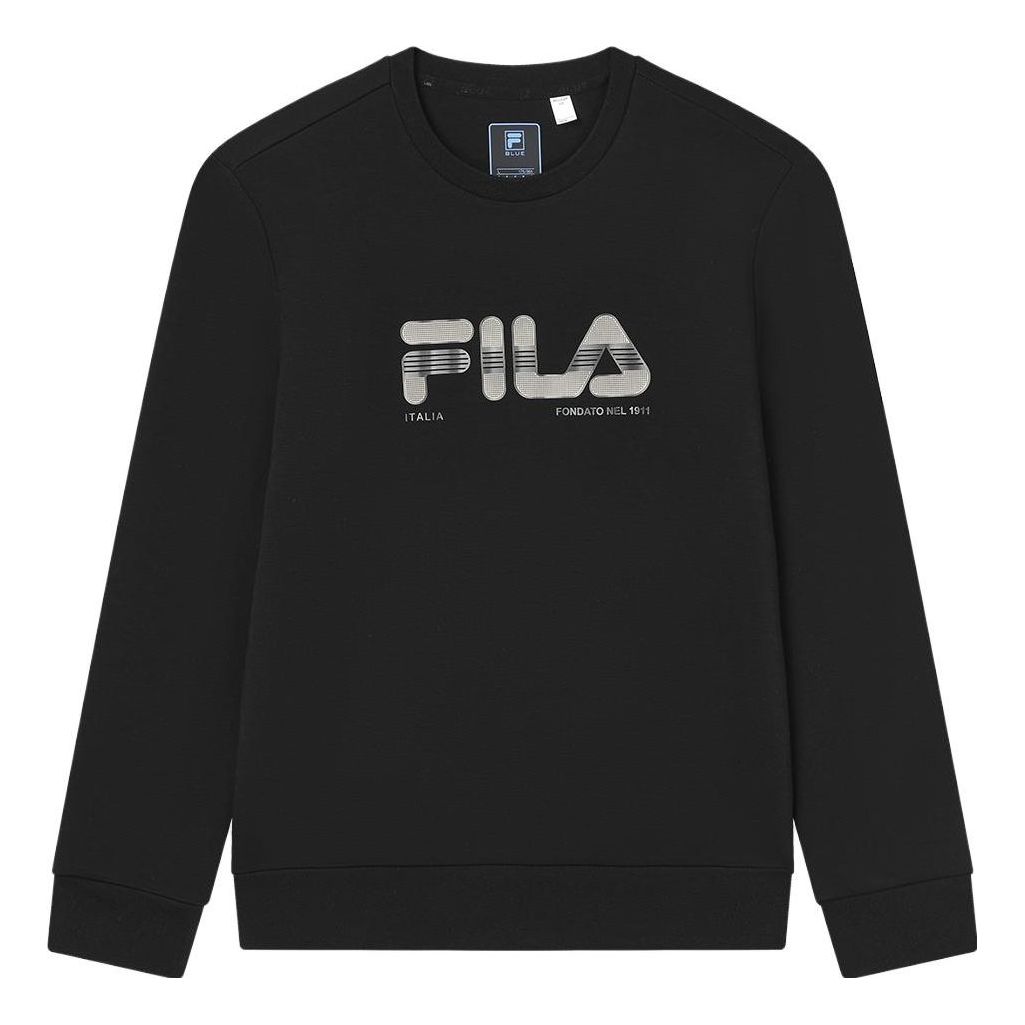 FILA Core Design Museum Denmark White Line Blue Pullover Sweater 'Black' F11M342211F-BK