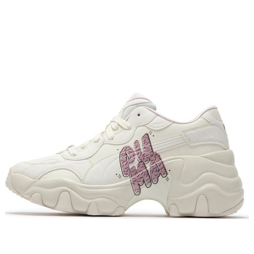 (WMNS) PUMA Pulsar Wedge Logo Play 'White Pink' 395450-01