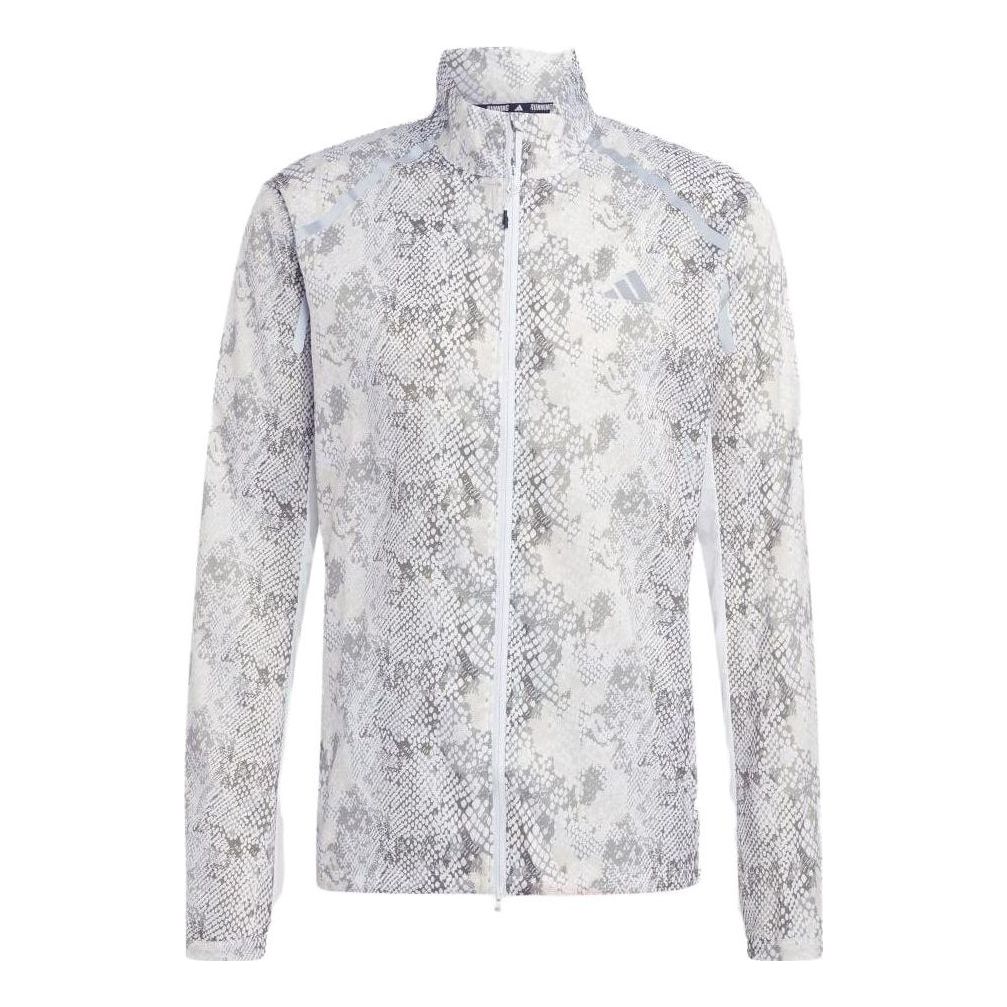 adidas Allover Print Marathon Jacket 'White Aluminium' IC7597