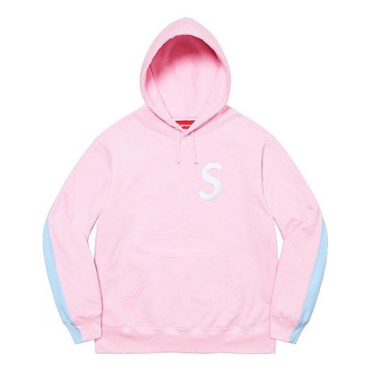 Supreme S Logo Split Hooded Sweatshirt 'Pink Blue' SUP-FW21-204