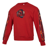 Men's adidas Crew Limited Printing Basketball Sports Round Neck Pullover Red HD7933