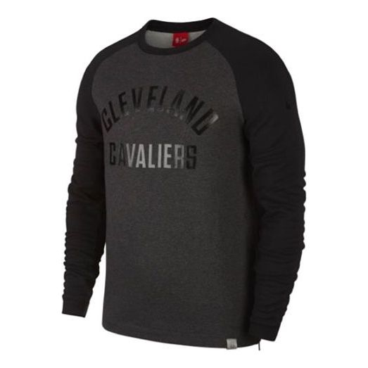 Nike Sports Casual Letter Printed Crew Neck Long Sleeve Cleveland Shirt Men's Black 860708-032