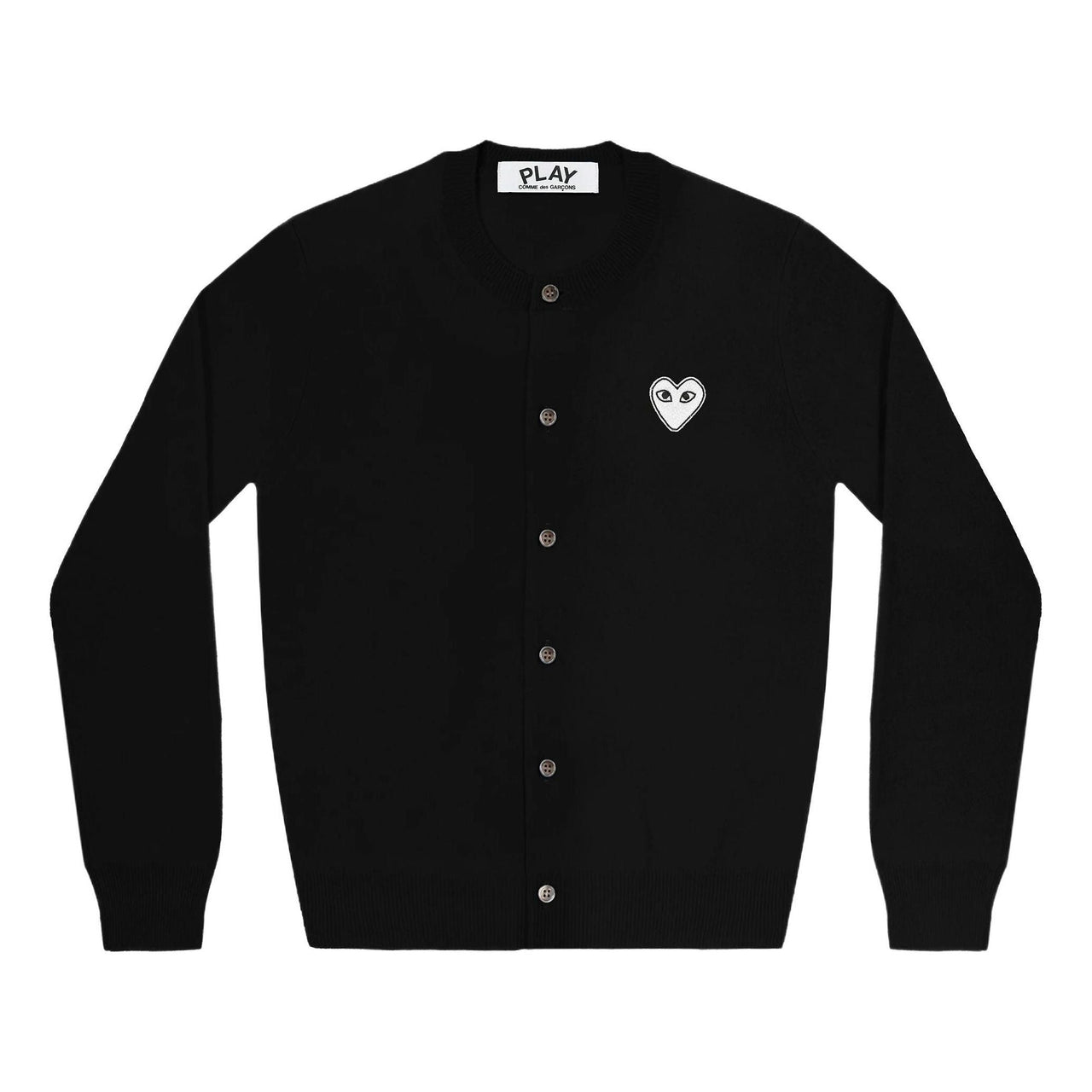 (WMNS) COMME des GARCONS PLAY Cardigan White heart 'Black' AZ-N061-051-1