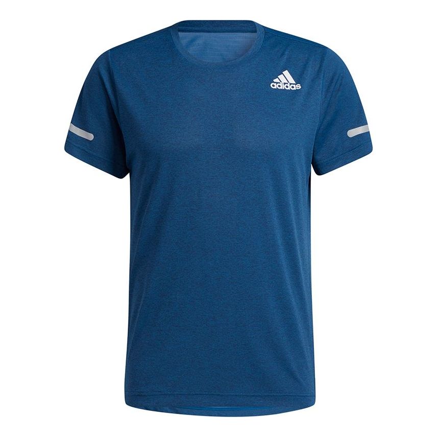 adidas Elevate Train T Reflective Training Sports Short Sleeve Navy Blue HB8520