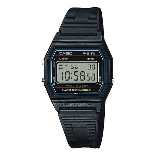 CASIO Quartz Waterproof Sports Unisex Mens Black Digital F-84W-1