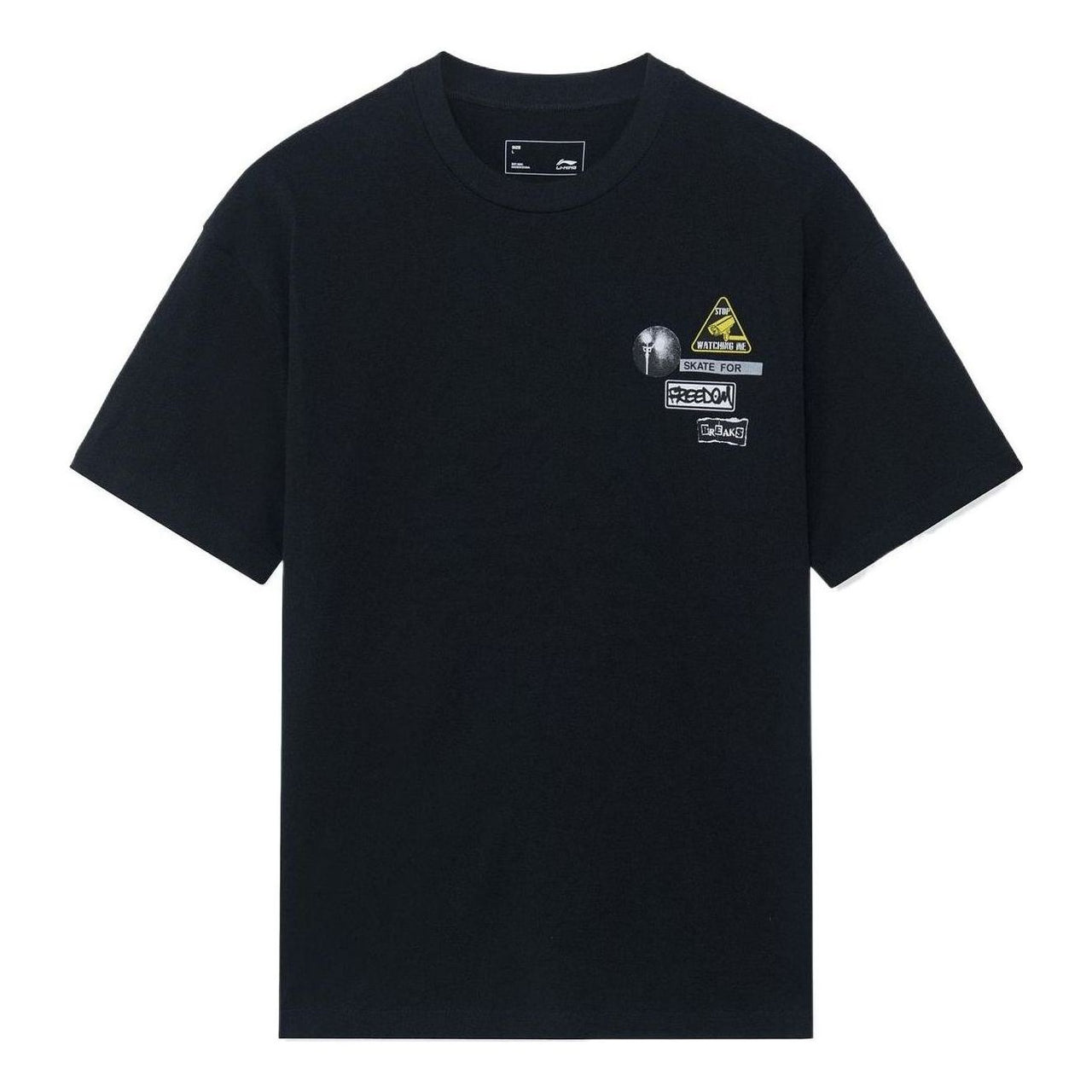Li-Ning Skate For Freedom Graphic Loose Fit T-shirt 'Black' AHSS301-2