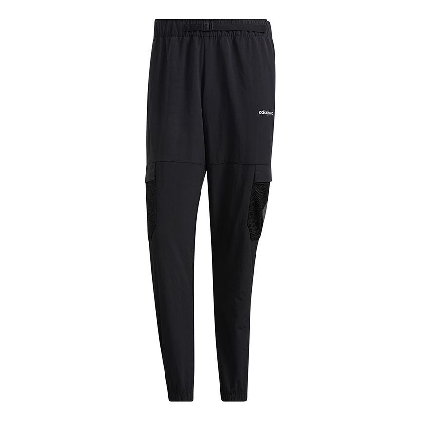 Men's adidas neo Sw Wvn Crg Tp Casual Sports Pocket Elastic Waistband Long Pants/Trousers Black H55277