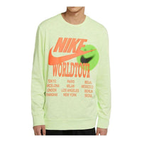 Nike Athletic Alphabet Pattern Round Neck Pullover Long Sleeves Hoodie Men's Green DA0630-383