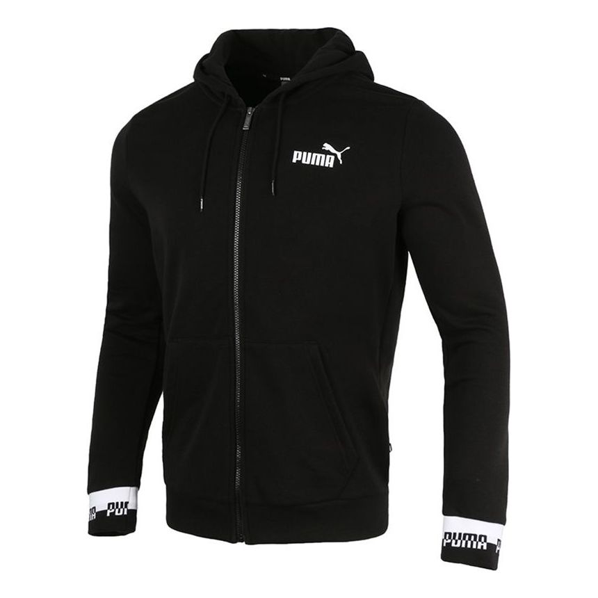 PUMA Amplified Full-Zip Hoodied Jacket 'Black White' 588812-01