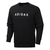 adidas logo Printing Sports Round Neck Pullover Black FM9377