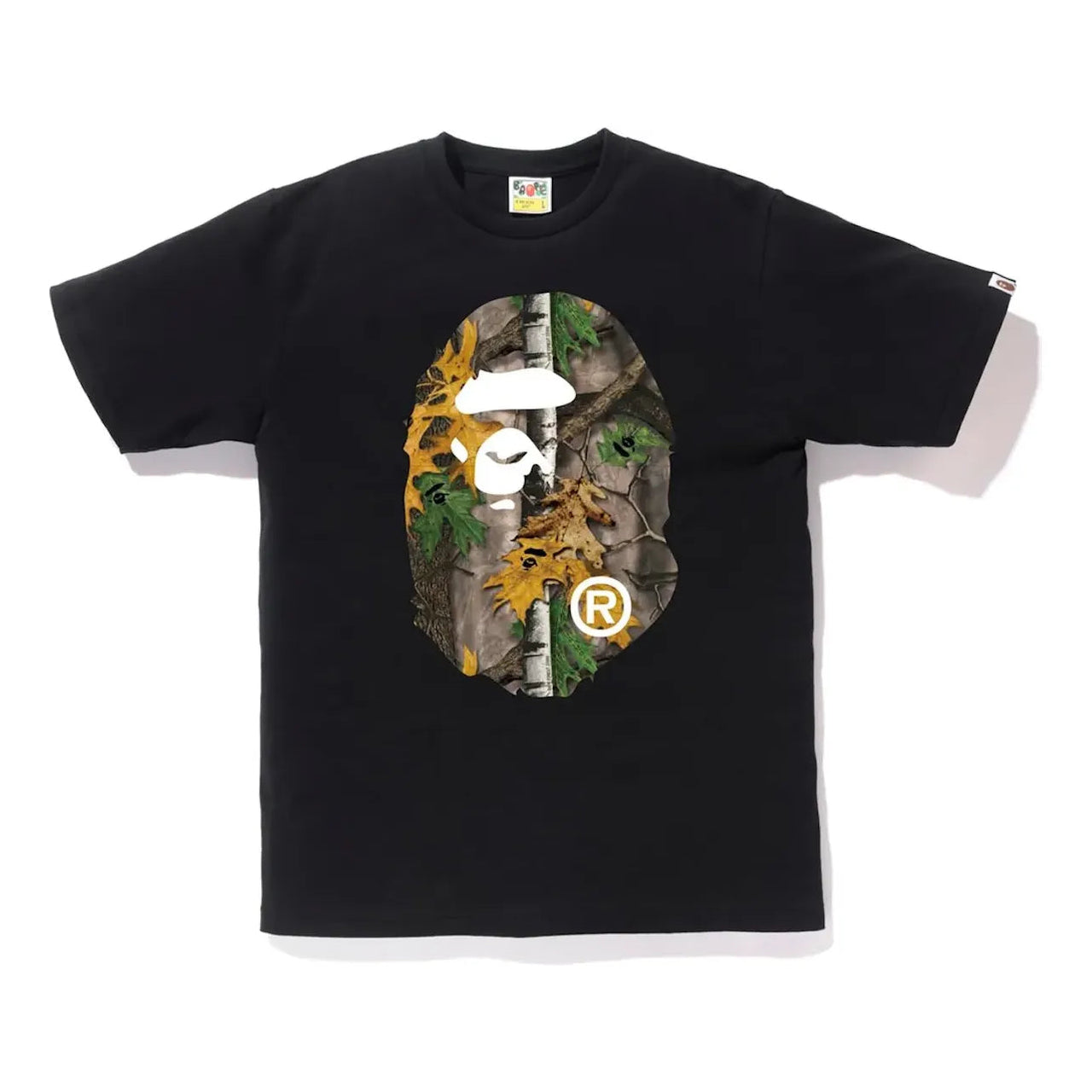 A Bathing Ape Forest Camo Big Ape Head T-shirt 'Black Beige' TBD-BAPE-7