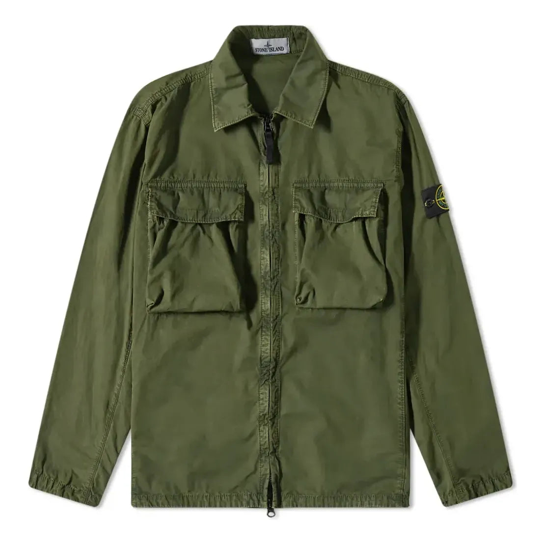 STONE ISLAND Brushed Cotton 2-Pocket Shirt Jacket 'Olive' 7615114WN-V0158
