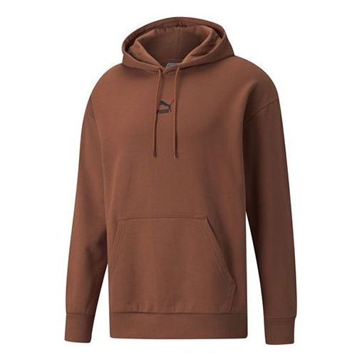 PUMA Classics Oversized Casual Sports Drawstring hooded Long Sleeves Coffee 533114-17