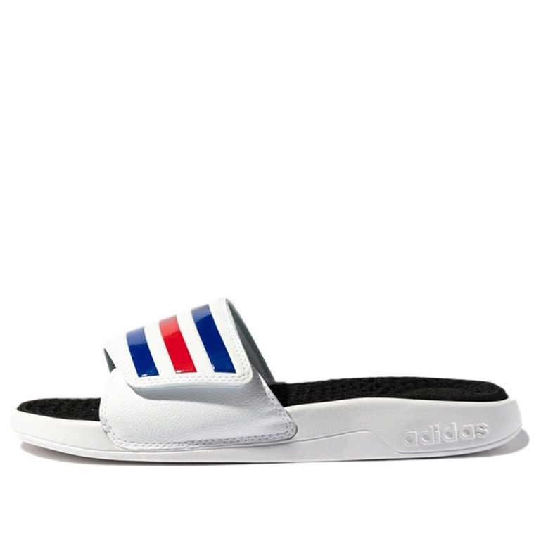 adidas Adissage Tnd Velcro Soft Sole Cozy Sports Slippers White Blue Red FY8152