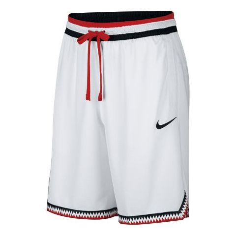 Nike Contrasting Colors Side Sports Basketball Loose Shorts White AT3151-100