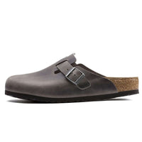 Birkenstock Boston Soft Footbed Oiled Leather Sandals 'Iron' 1013255