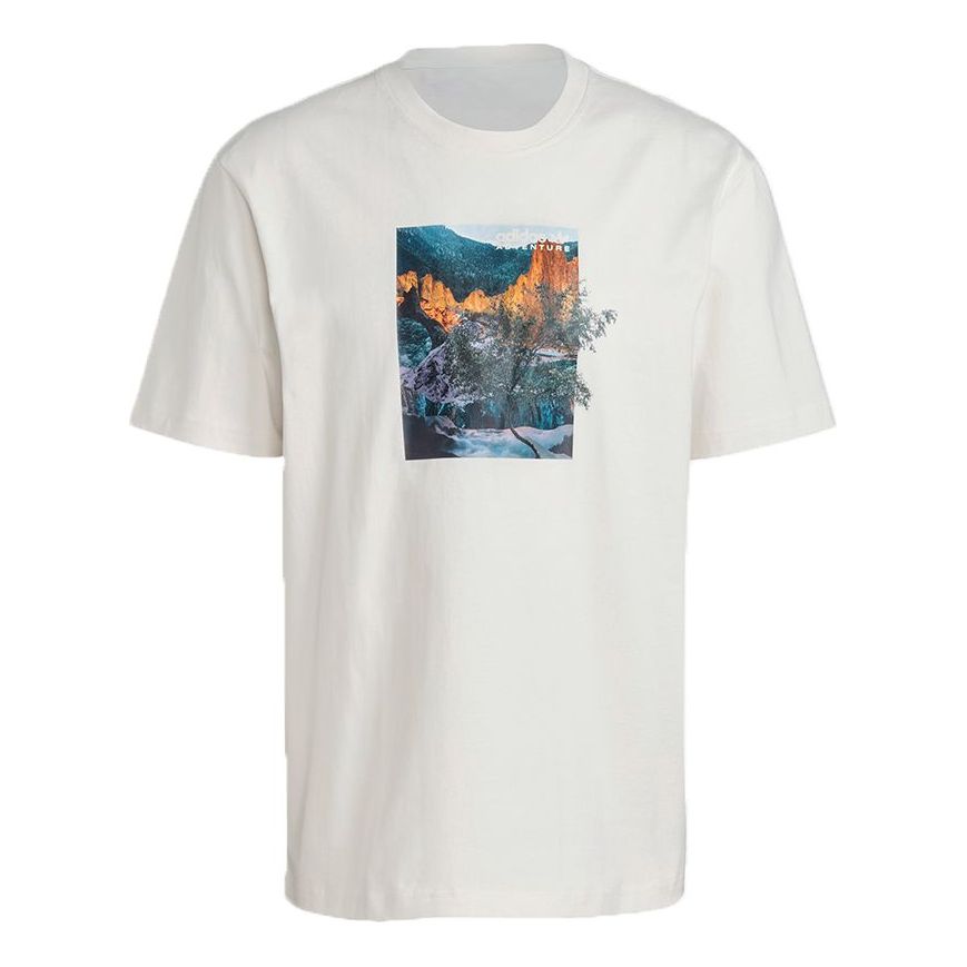 adidas originals Ldsp Tee Casual Breathable Sports Printing Short Sleeve White T-Shirt H09065