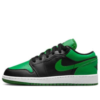 (GS) Air Jordan 1 Low 'Black & Lucky Green' 553560-065