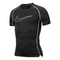 Men's Nike Logo Printing Sports Breathable Short Sleeve Black Gym Clothes DD1993-011