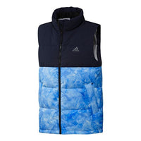 adidas Stand Collar Leisure Sports Windproof Warm Down Vest Men Hide Blue GE9983