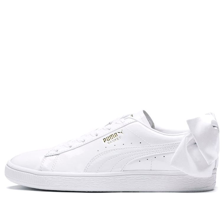 (WMNS) PUMA Basket Bow Patent Shoes White 368118-02