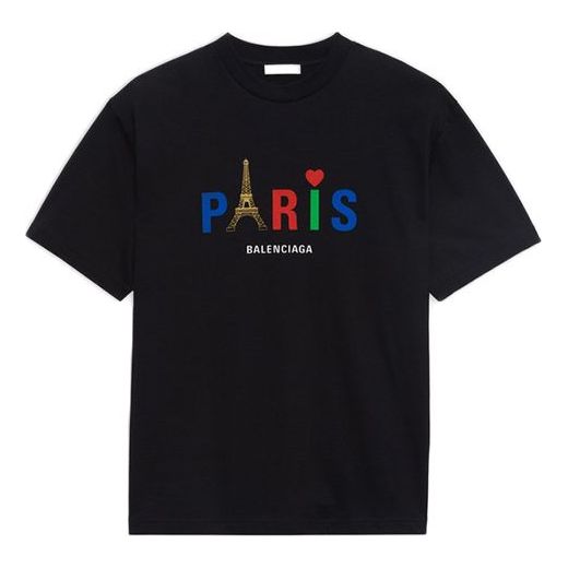 Balenciaga Paris Love Regular Printing Black 594599TGV431000