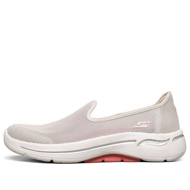 (WMNS) Skechers Go Walk Arch Fit Loafers Pink/White 896018-NAT