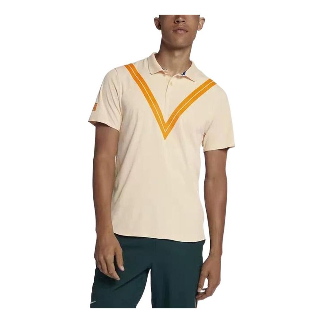 Nike Geometry Pattern Short Sleeve Polo Shirt Yellow 939084-838