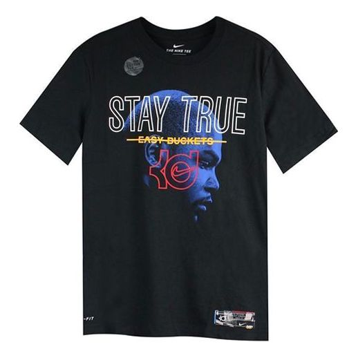 Nike Kd Dri-fit Alphabet Portrait Printing Short Sleeve Black BQ3623-010