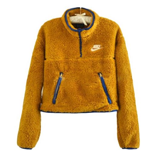 (WMNS) Nike Sportswear Short Hallf Pull Chain Jacket Brown/Yellow CJ6283-727