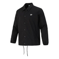 PUMA Embroidered Small Label Solid Color Logo Sports Woven Jacket Black 532172-01