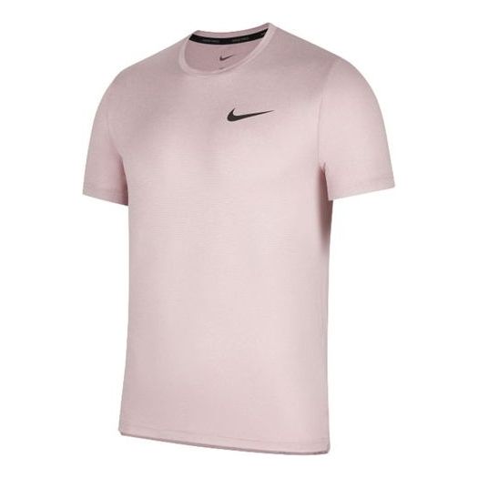 Men's Nike Pro Dri-FIT Logo Printing Casual Sports Round Neck Short Sleeve Pink T-Shirt CZ1182-698
