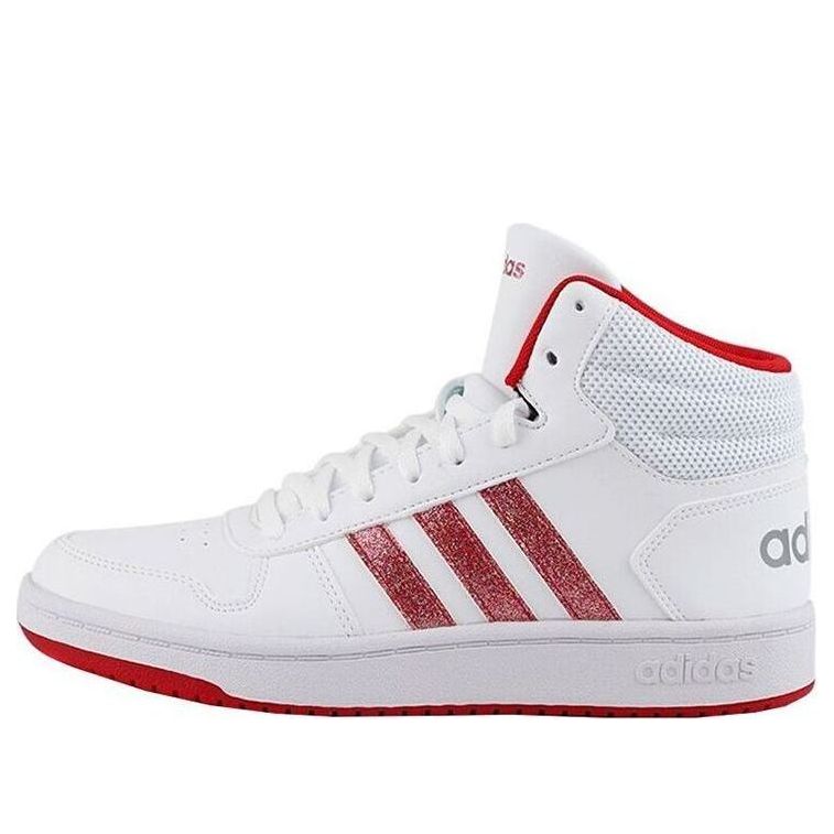 (WMNS) adidas Hoops 2.0 Mid 'White Red' FW5695
