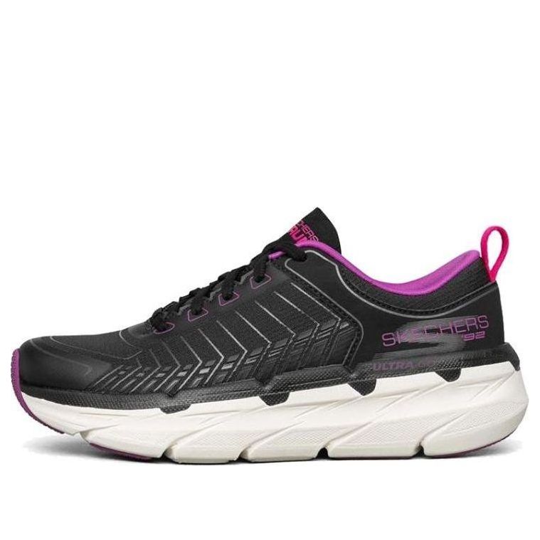 (WMNS) Skechers Max Cushioning Premier Sports Shoes Black/White/Purple 128133-BKPR